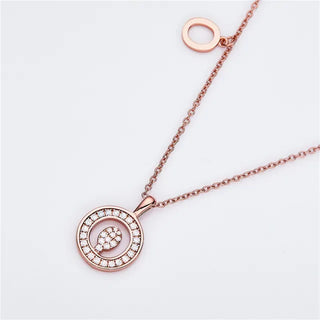 " O " Letter Moissanite Diamond Necklace for Women