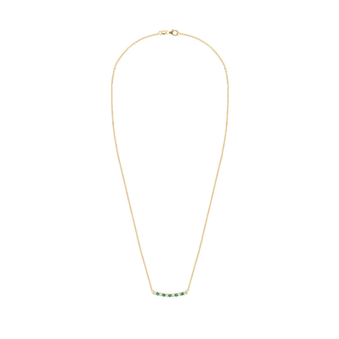 1.32TCW Round Cut Emerald Moissanite May Birthstone Necklace