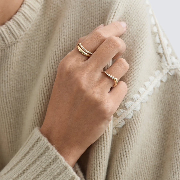 0.30TCW Round Cut Unique Style Moissanite Engagement Ring