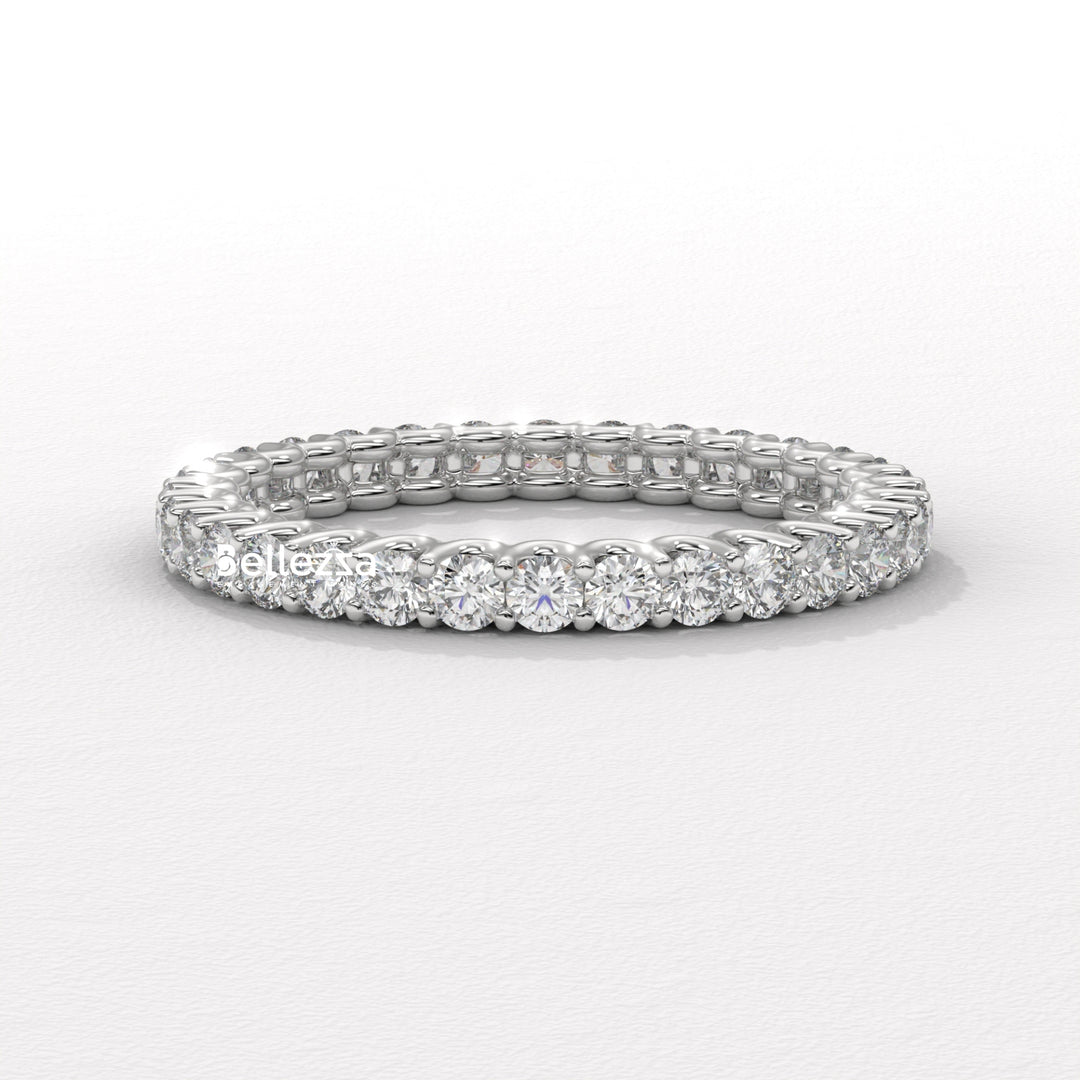 Round Diamond Full Eternity Pave Setting Lab Grown Wedding Band