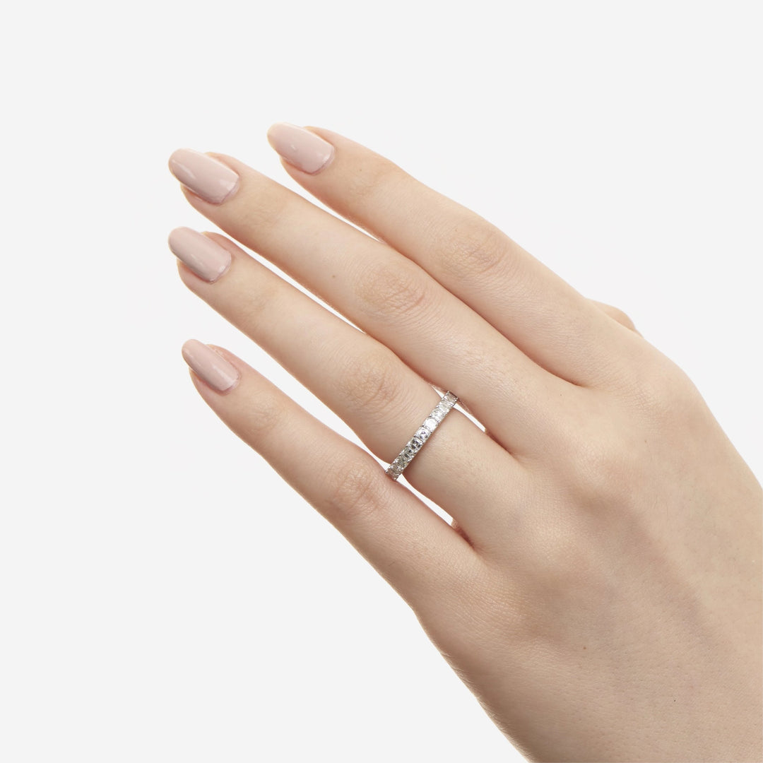 Asscher Cut Eternity Diamond Wedding Band For Women