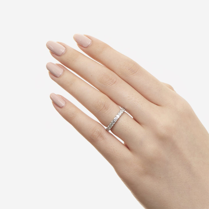 Asscher Cut Eternity Diamond Wedding Band For Women