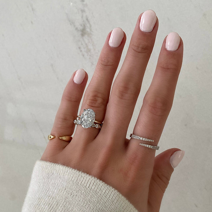 Pear Cut Bezel Diamond Wedding Band For Women