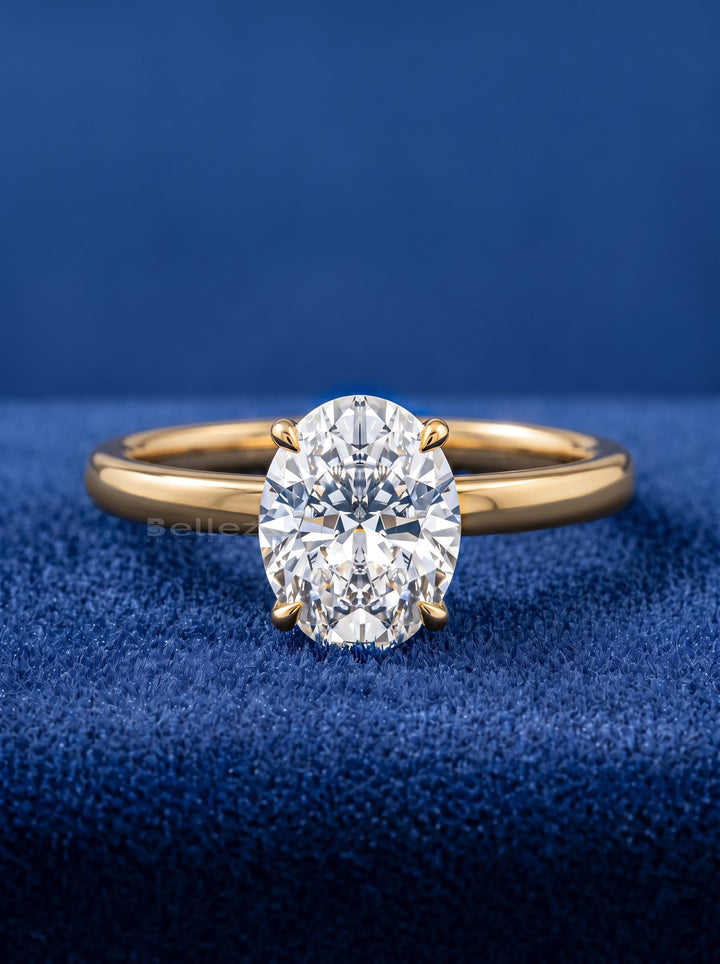 1.50-2.50CT Oval Diamond Solitaire Setting Lab Grown Engagement Ring