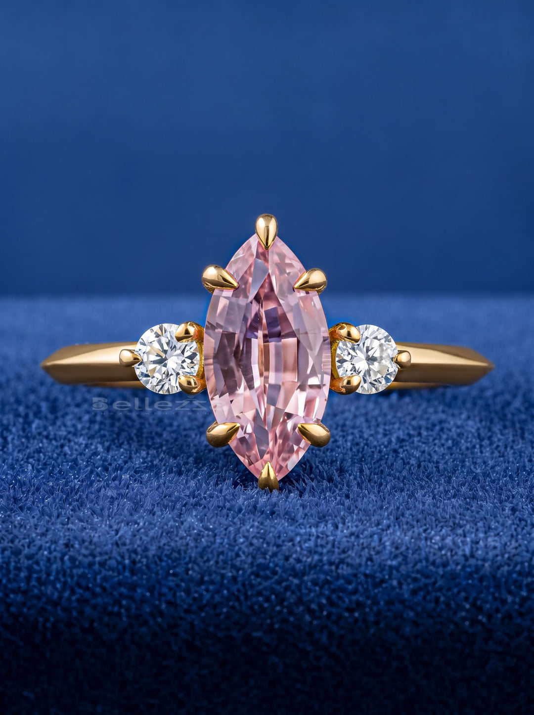 1.50CT Fancy Pink Marquise Diamond Three Stone Lab Grown Engagement Ring