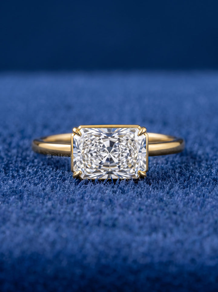 1.0 -3.0 CT Radiant  Lab Grown Diamond Unique Engagement ring