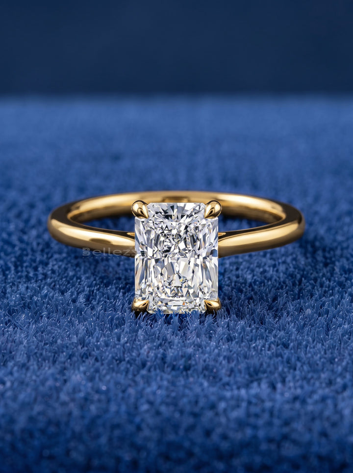 1.50-3.50 CT Radiant Diamond Hidden Halo Engagement Ring