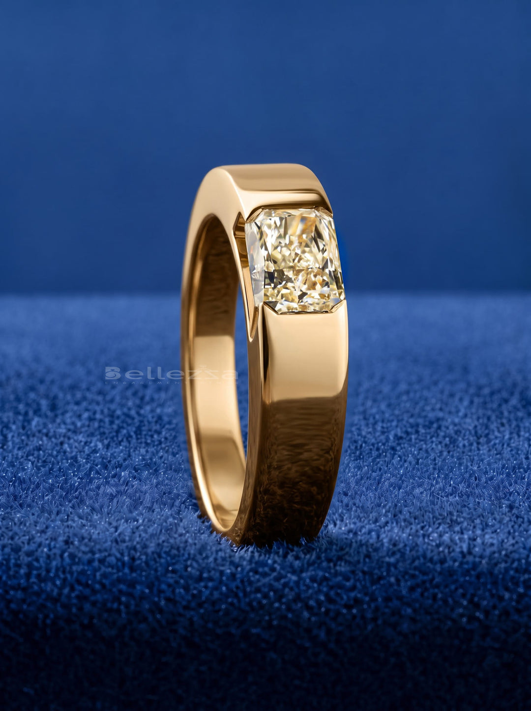 1.0CT Warm White Radiant Diamond Unqiue Solitaire Lab Grown Wedding Ring
