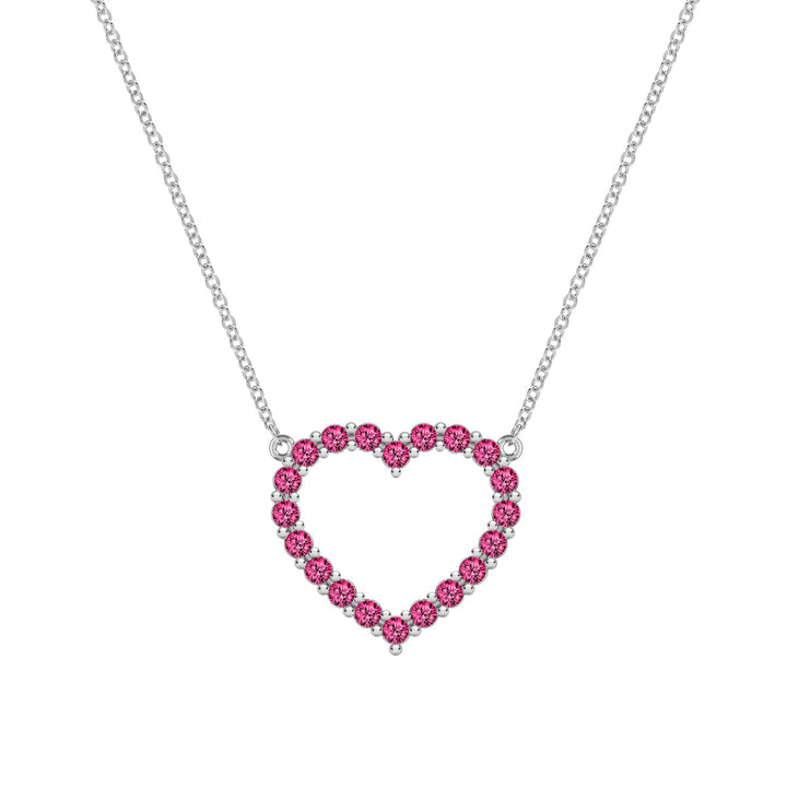 1.45TCW Round Open Heart Moissanite July Birthstone Necklace