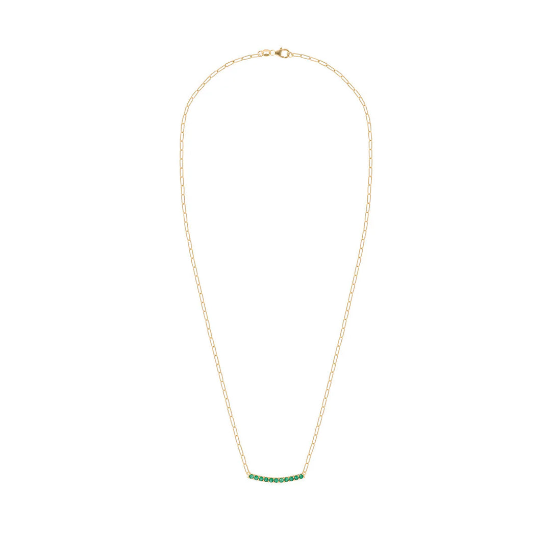 1.32TCW Round Cut Emerald Moissanite May Birthstone Necklace