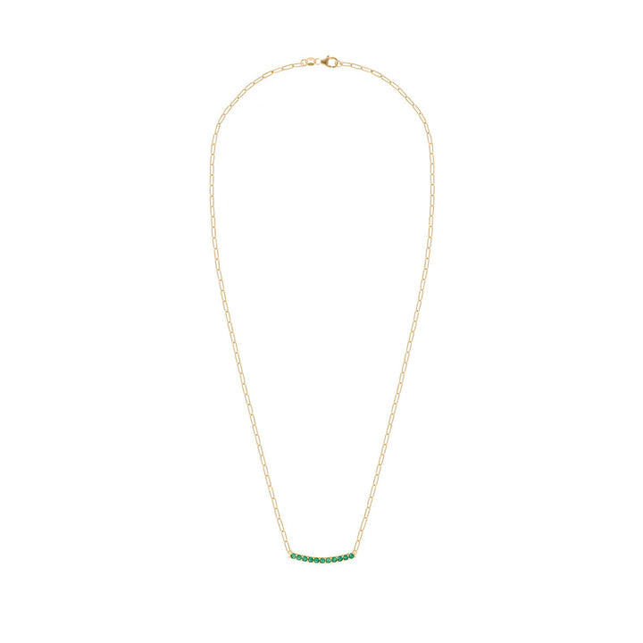 1.32TCW Round Cut Emerald Moissanite May Birthstone Necklace