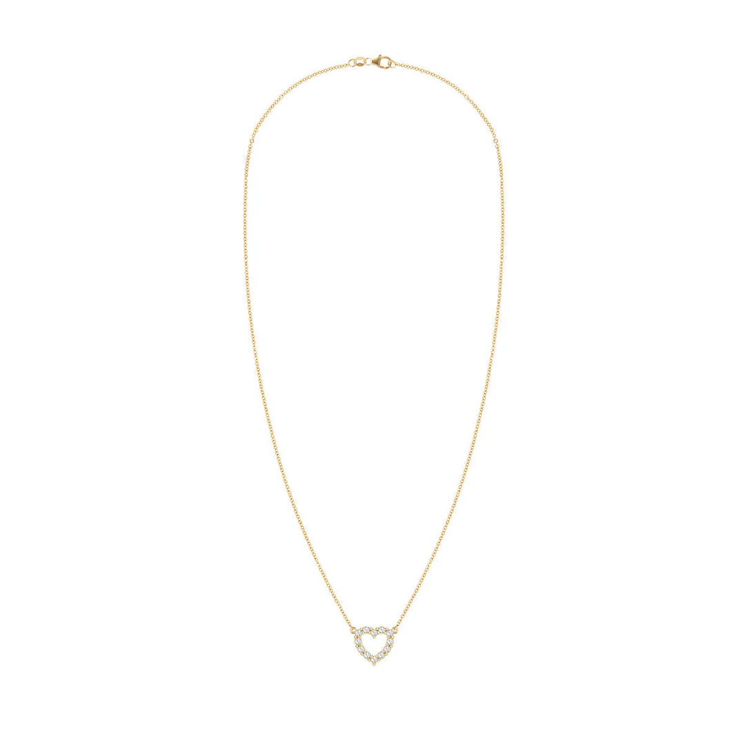 1.45TCW Round Open Heart Moissanite April Birthstone Necklace