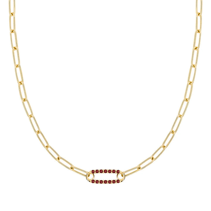 2.50 TCW Round Cut  Safety Pin Moissanite Necklace-January Birthstone