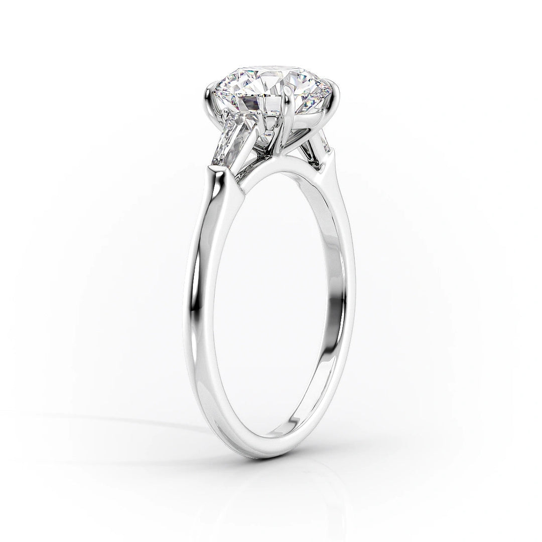 1.50-3.50 CT Oval  Lab Grown Diamond Three Stone Engagement Ring
