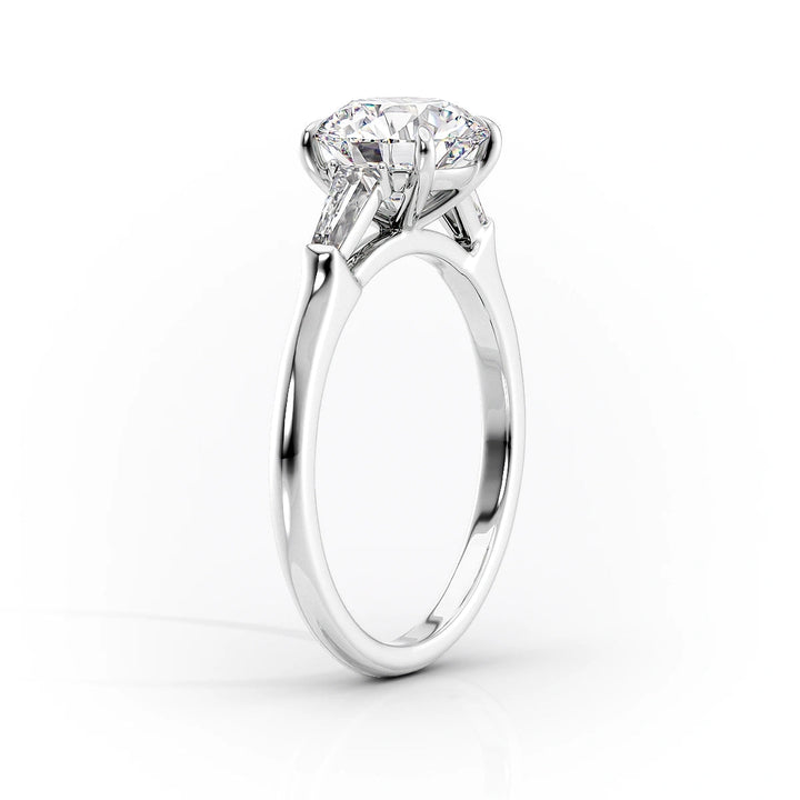 1.50-3.50 CT Oval  Lab Grown Diamond Three Stone Engagement Ring