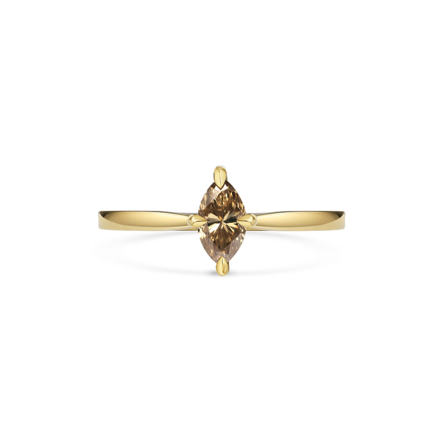 0.50CT Champagne Marquise Diamond Solitaire Setting Lab Grown Engagement Ring