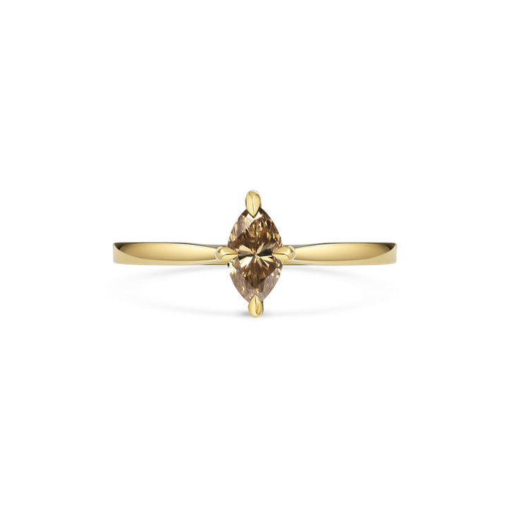 0.50CT Champagne Marquise Diamond Solitaire Setting Lab Grown Engagement Ring