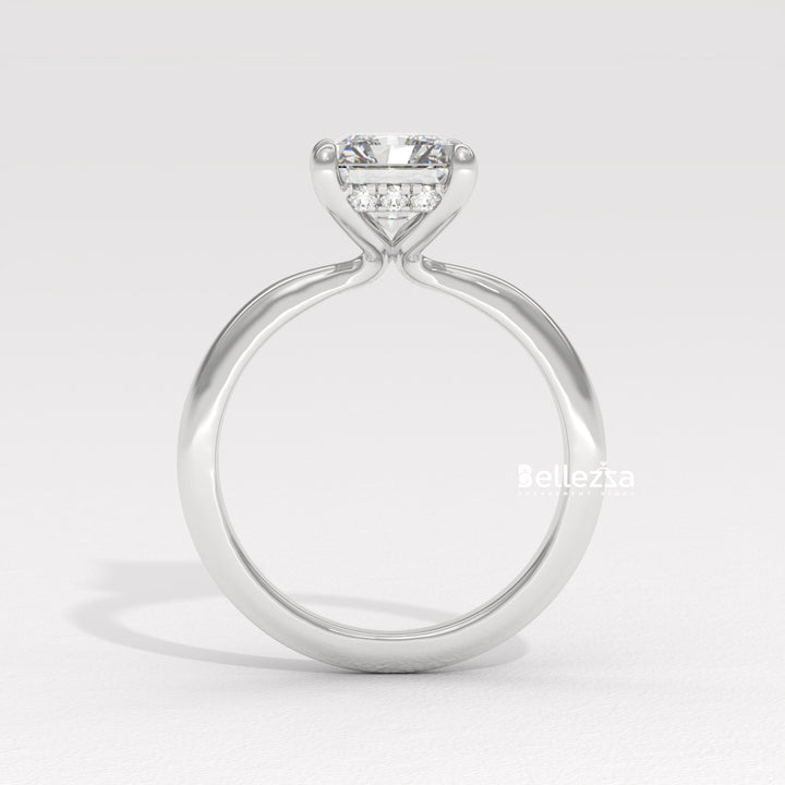 2.0-2.50CT Radiant Cut Hidden Halo Lab Grown Engagement Ring