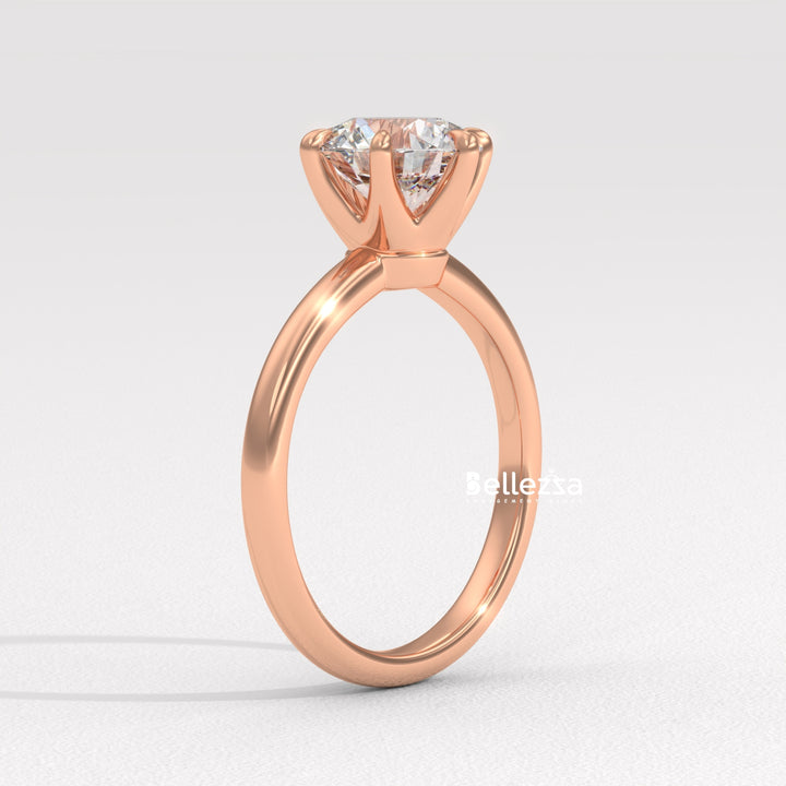 1.0-2.0CT Round Diamond Solitaire Setting Lab Grown Engagement Ring
