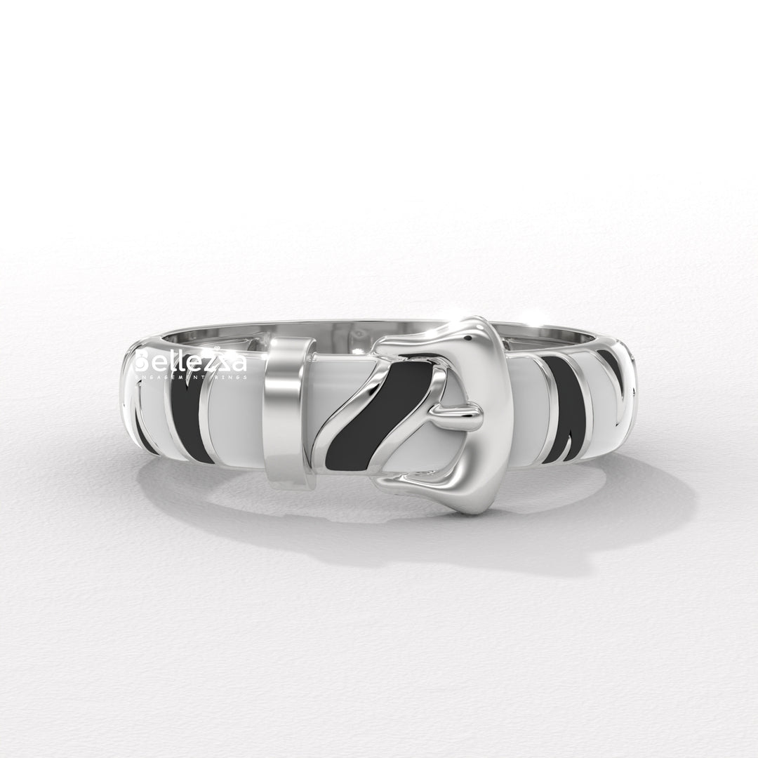 Plain Belt Design Unique Men's Ring For Him