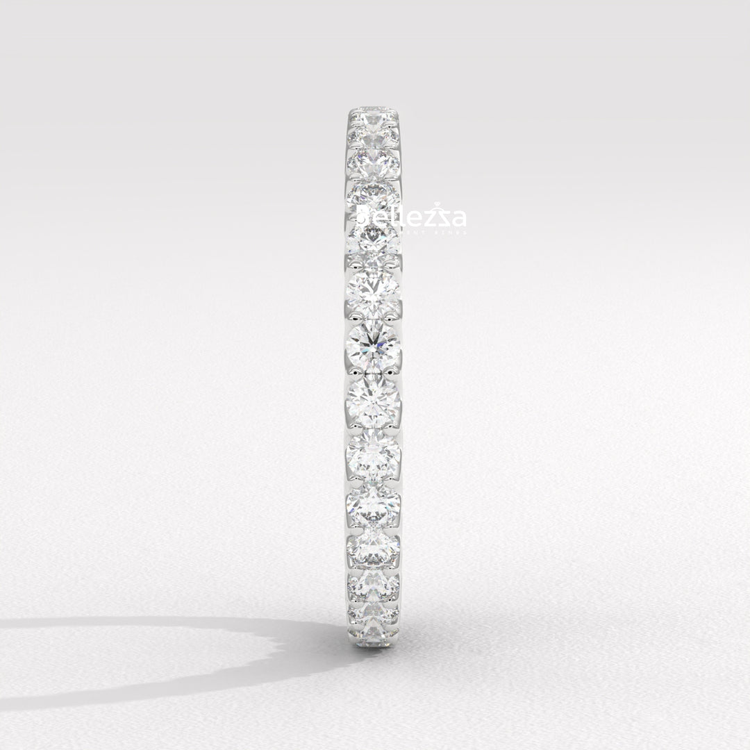 Round Diamond Full Eternity Pave Setting Lab Grown Wedding Band