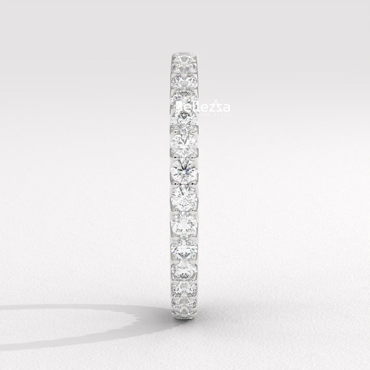 Round Diamond Full Eternity Pave Setting Lab Grown Wedding Band