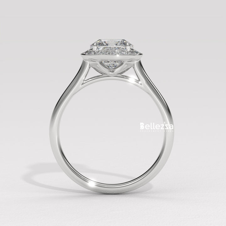 1.50-2.50CT Cushion Cut CVD Diamond Halo Setting Engagement Ring
