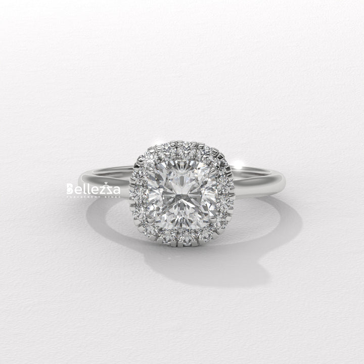 cushion cut prong setting