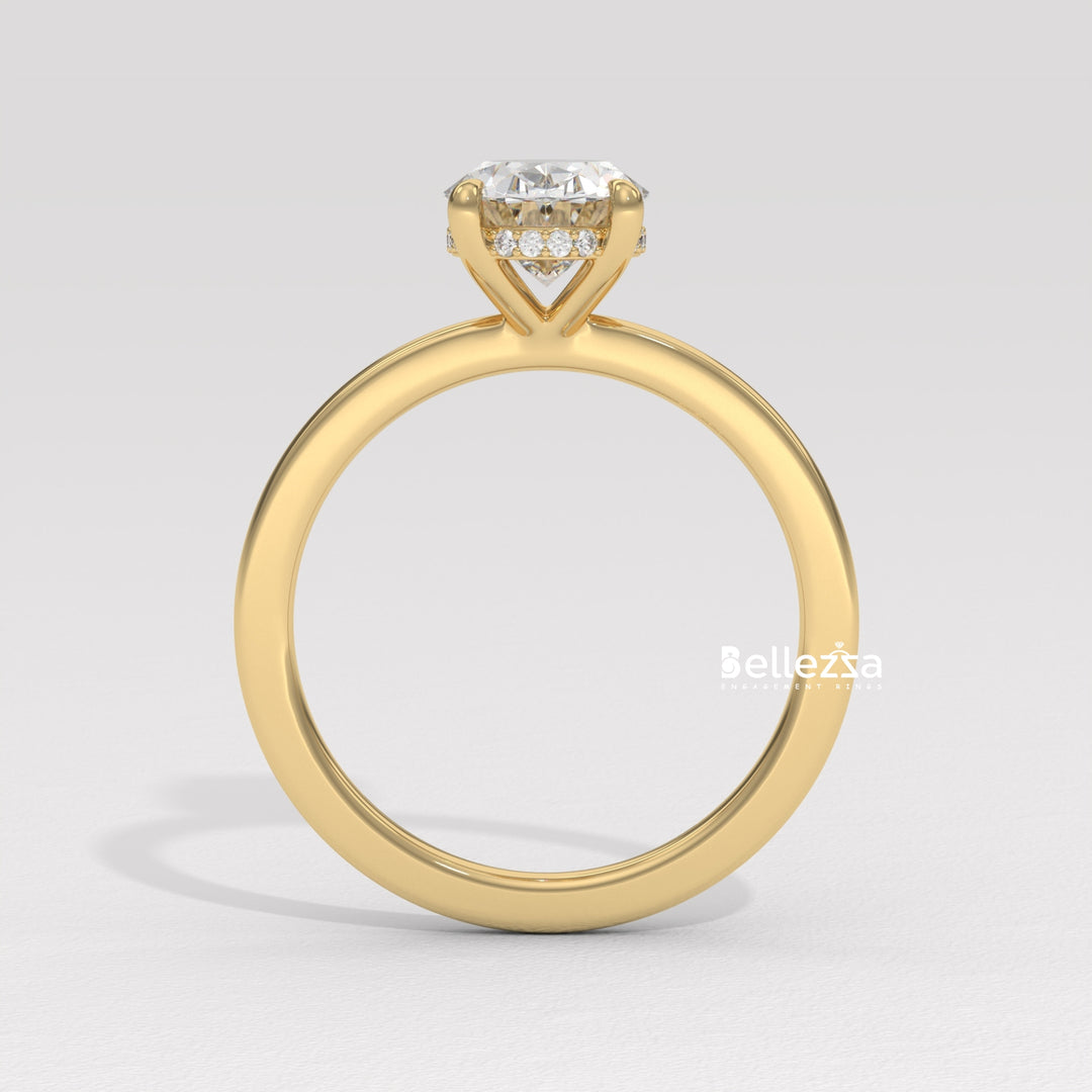 1.50-2.50CT Oval Diamond Hidden Halo Lab Grown Engagement Ring