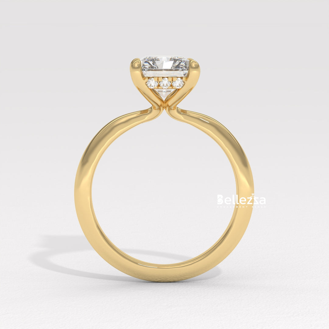 2.0-2.50CT Radiant Cut Hidden Halo Lab Grown Engagement Ring