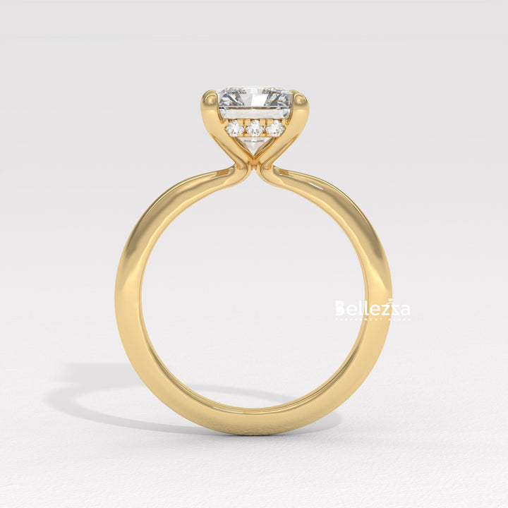 2.0-2.50CT Radiant Cut Hidden Halo Lab Grown Engagement Ring