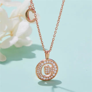 " C " Letter Moissanite Diamond Necklace for Women
