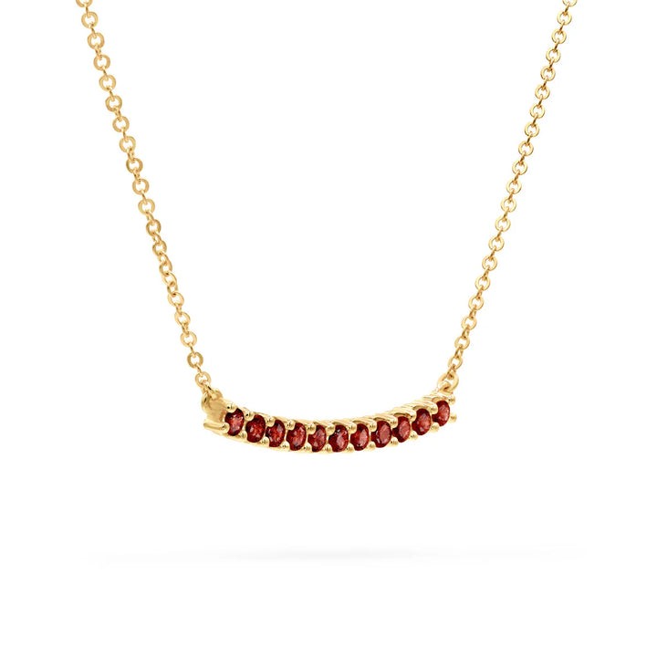 1.40 TCW Round Cut Garnet Moissanite January Birthstone Necklace