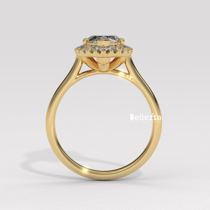 1.50-2.50CT Marquise Cut CVD Diamond Halo Setting Engagement Ring