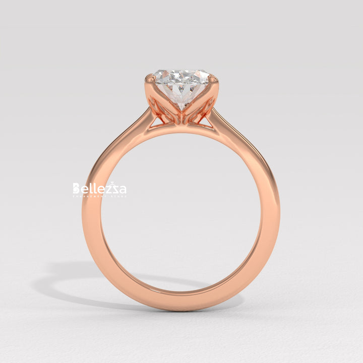 1.0-2.0CT Oval Diamond Solitaire Setting Lab Grown Engagement Ring