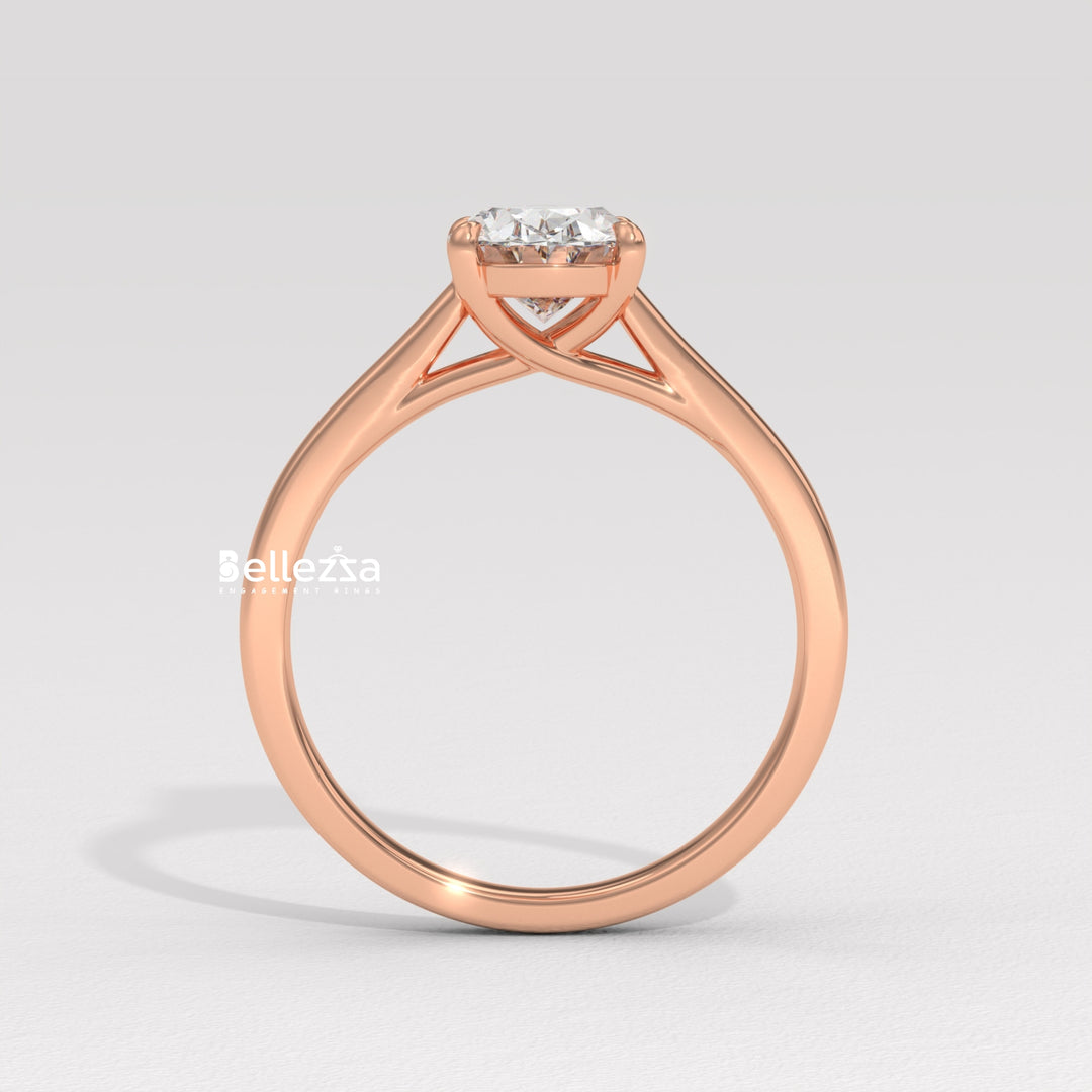 1.0-2.0CT Oval Diamond Solitaire Setting Lab Grown Engagement Ring
