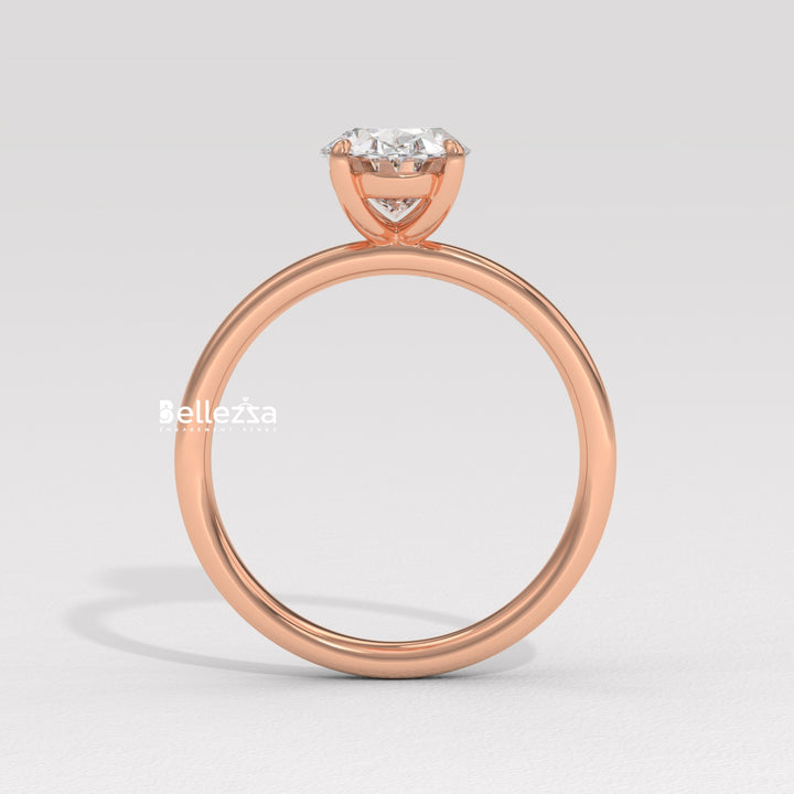 1.50-2.50CT Oval Diamond Solitaire Setting Lab Grown Engagement Ring