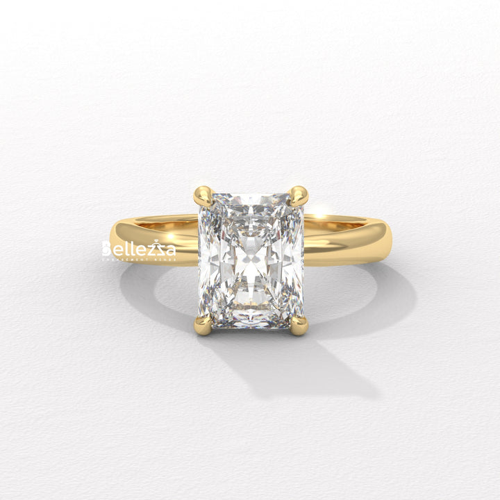 2.0-2.50CT Radiant Cut Hidden Halo Lab Grown Engagement Ring