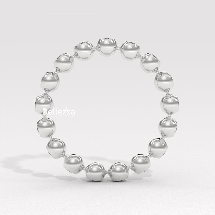Round Diamond Bezel Setting Eternity Lab Grown Wedding Band