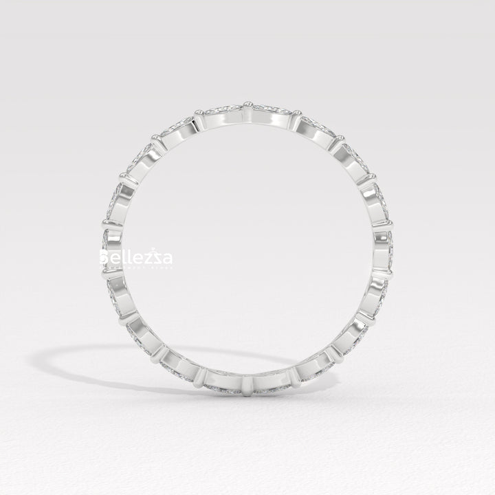 East-West Marquise Diamond Eternity Lab Grown Wedding Band