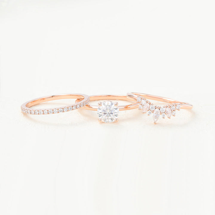 round-moissanite-solitaire-bridal-ring-set