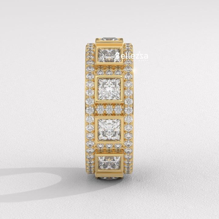 Princess & Round Diamond Eternity Lab Grown Wedding Band