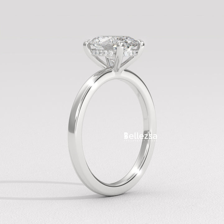 1.50-2.50CT Oval Diamond Hidden Halo Lab Grown Engagement Ring