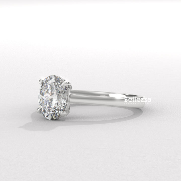 1.0-2.0CT Oval Diamond Solitaire Setting Lab Grown Engagement Ring