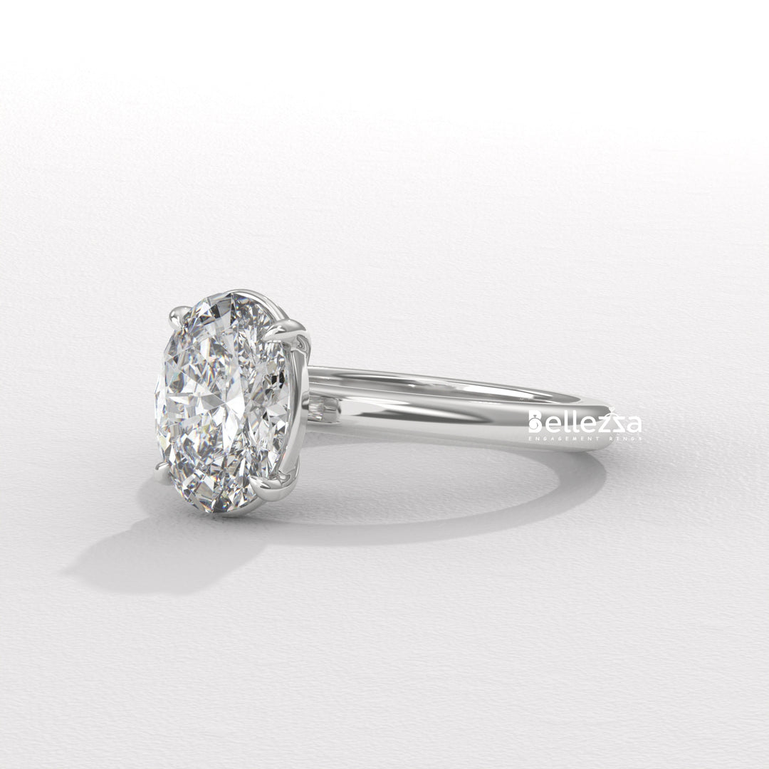 1.50-2.50CT Oval Cut Solitaire Diamond Lab Grown Engagement Ring