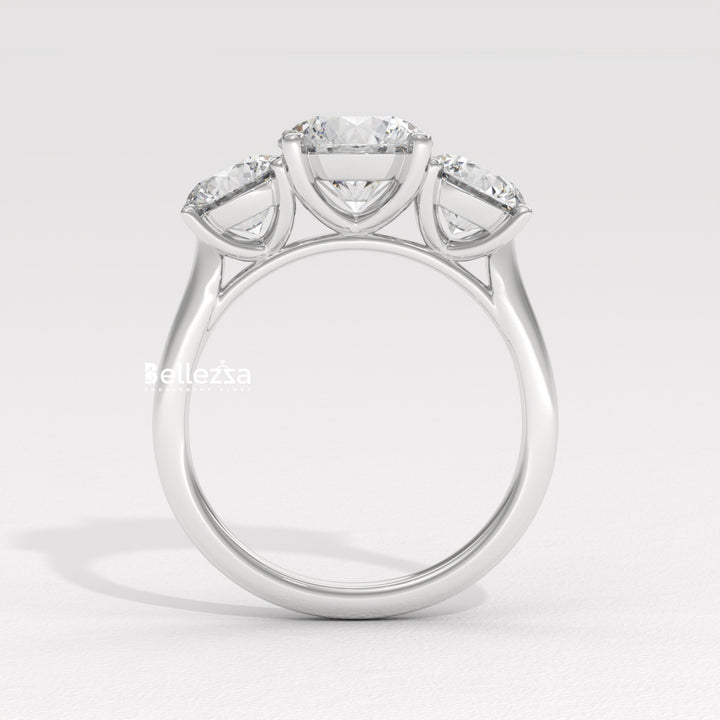 1.50-2.50CT Round Diamond Three Stone Lab Grown Engagement Ring