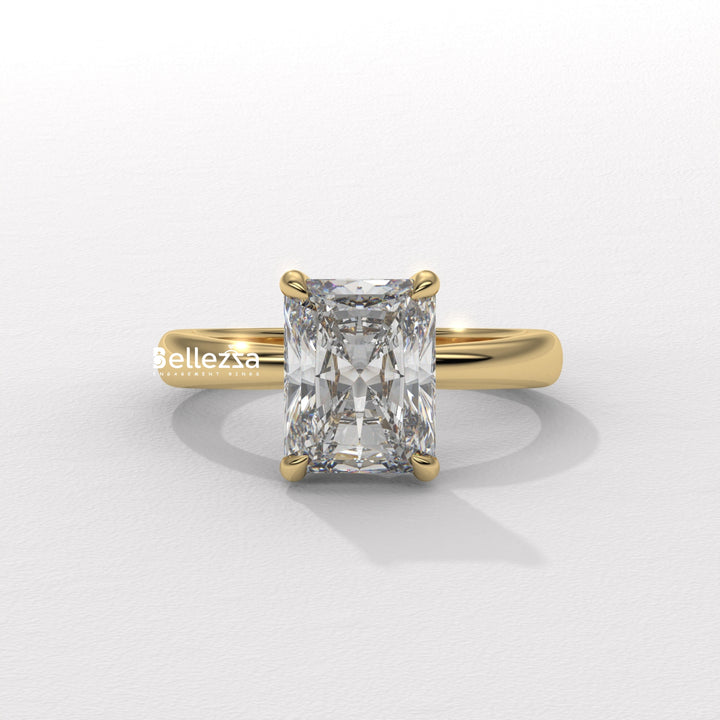 2.0-2.50CT Radiant Cut Hidden Halo Lab Grown Engagement Ring