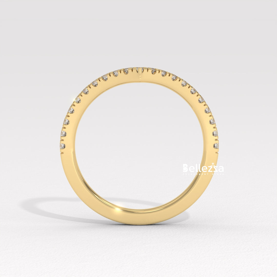 Round Diamond Curved Style Lab Grown Wedding Band