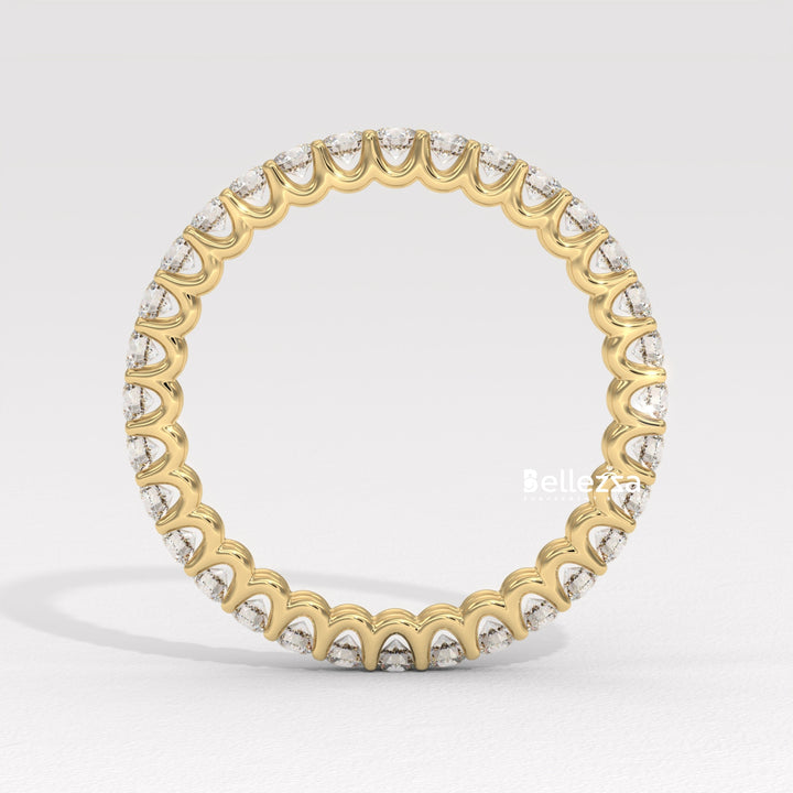 Round Diamond Full Eternity Pave Setting Lab Grown Wedding Band
