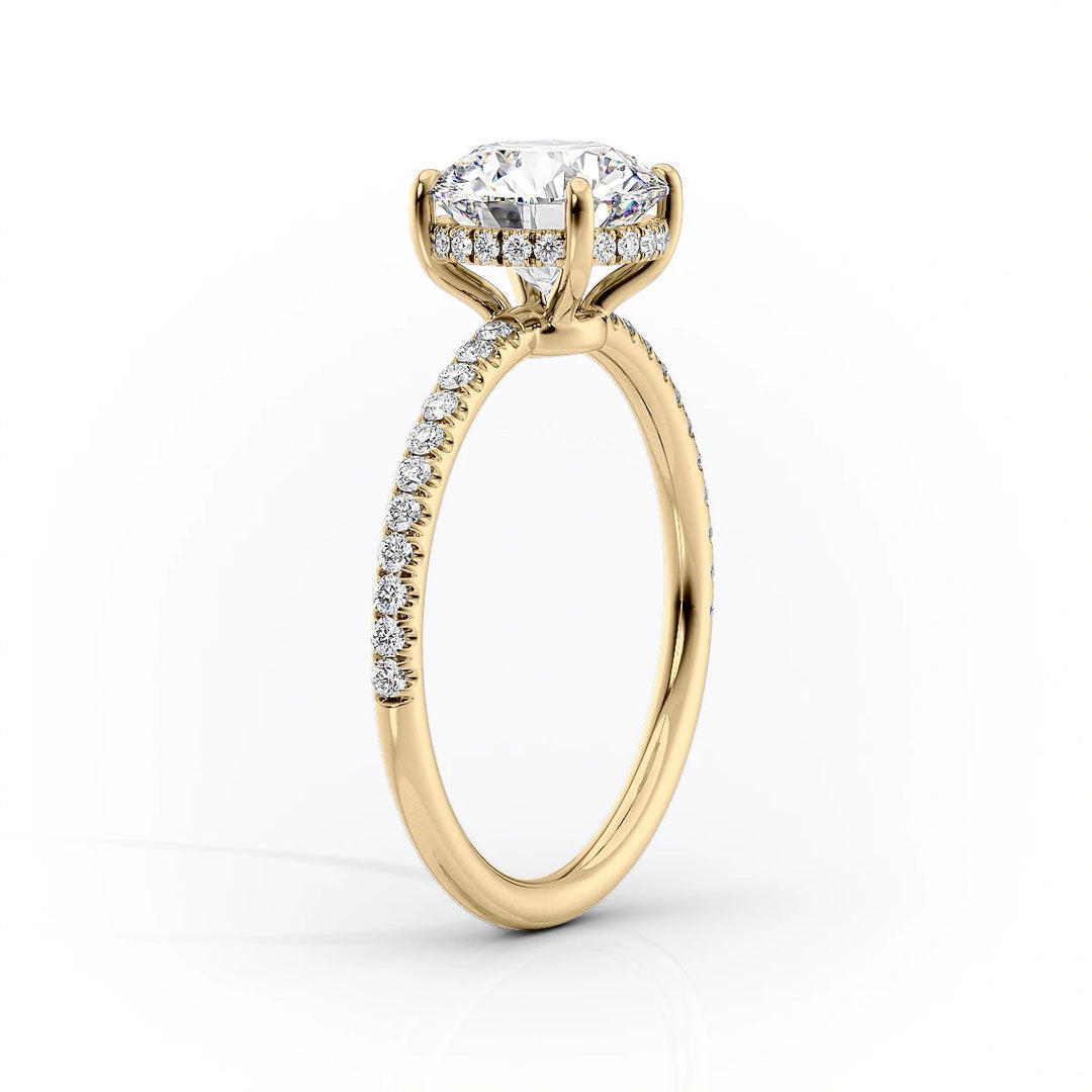 1.50 CT-3.50 CT Oval  Lab Grown  Diamond Hidden Halo Engagement Ring With Pave Setting
